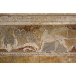 Italy, Pompeii Fresco details in the Forum Baths