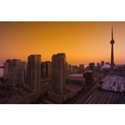Toronto City at dusk with CN Tower