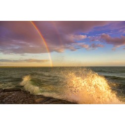 NY, Lake Ontario, Clarks Point Double rainbow