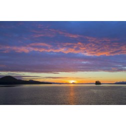 USA, Alaska Sunset on Flynn Cove