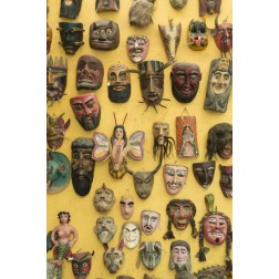 Mexico Masks displayed on shop wall