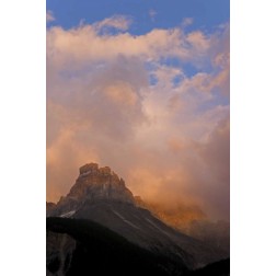 Canada, BC, Yoho NP Sunset over Mt Cathedral