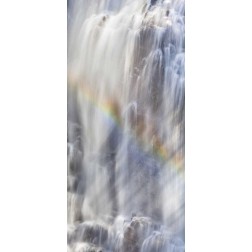 WA, North Cascades NP Rainbow on waterfall
