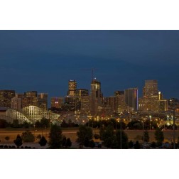 USA, Colorado, Denver Skyline at dusk