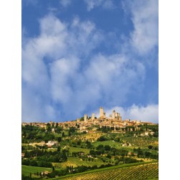vineyards and hilltop town San Gimignano, Italy