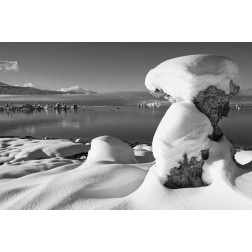 USA, California, Mono Lake Snow-covered tufa