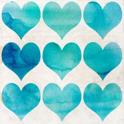 Watercolor Hearts 2