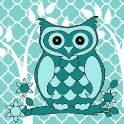 Teal Patterened Owl