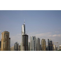 UAE, Dubai Construction amid skyscrapers