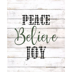 Peace Believe Joy Plaid