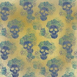 Skeletons and Roses In Blue