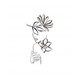 Line Drawing Woman and Floral