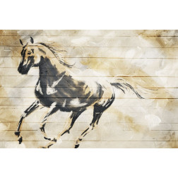 Running Horse Paint On Wood