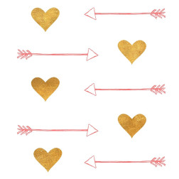 Gold Hearts and Arrows