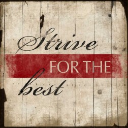 Strive for the best