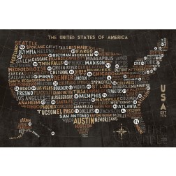US City Map Black