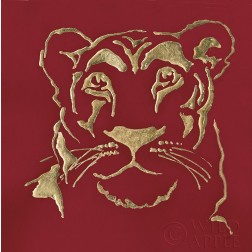 Gilded Lioness on Red