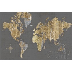 Gilded Map Gray - No Border