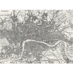 Custom B and W Map of London