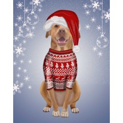 Pitbull in Christmas Sweater