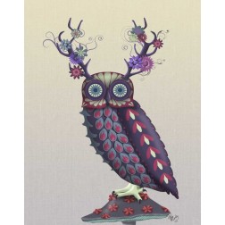 Owl with Psychedelic Antlers