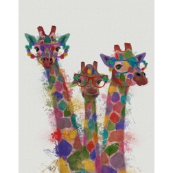 Rainbow Splash Giraffe Trio