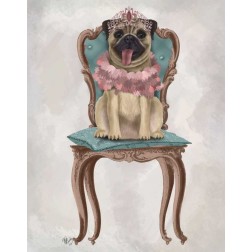 Pug Princess on Chair