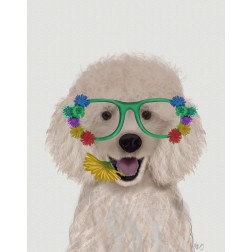 Poodle, White and Flower Glasses