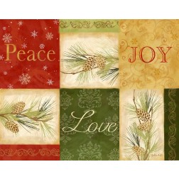 Peace Love Joy Pinecones rectangle