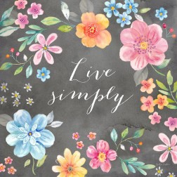 Whimsical Blooms sentiment black IV-Live Simply