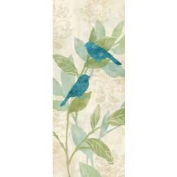 Love Bird Patterns Turquoise Panel I