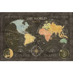 Old World Journey Map Black