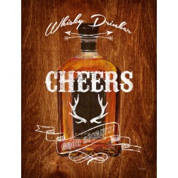 Whisky Drinker Wood Sign