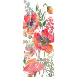 Bohemian Poppies Pink/Teal I