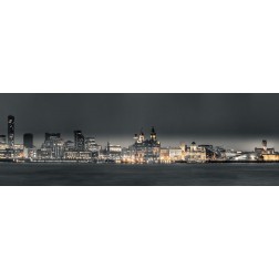 Liverpool skyline across the River Mersey, UK