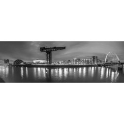 View along the river Clyde at night, Glasgow