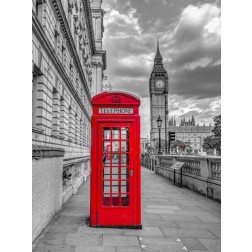 Telephone booth with Big Ben, London, UK