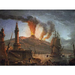 Eruption of Vesuvius at Night