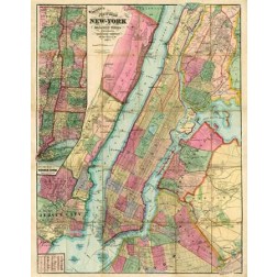 Map of New York and Adjacent Cities, 1874