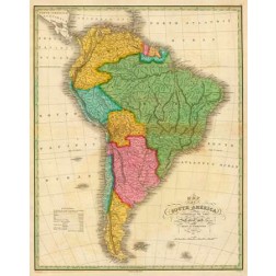 Map of South America, 1826