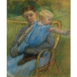 Mathilde Holding A Baby Who Reaches Out To The Right 1889
