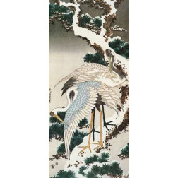 Cranes On A Snowy Pine