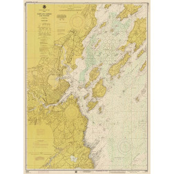 Nautical Chart - Portland Harbor and Vicinity ca. 1974 - Sepia Tinted