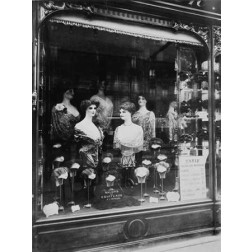 Paris, 1912 - Hairdressers Shop Window, boulevard de Strasbourg