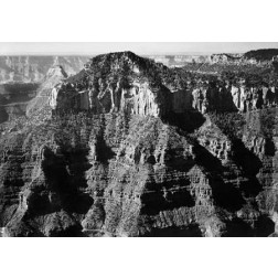 Close-in view taken from opVintageite of cliff formation, high horizon, Grand Canyon National Park, 