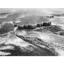 Aerial view of Jupiter Terrace, Yellowstone National Park, Wyoming ca. 1941-1942