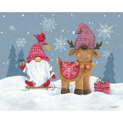 Snowy Gnome with Reindeer