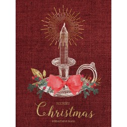 Burlap Vintage Christmas Tall Candlestick