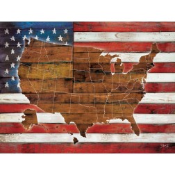 American Flag USA Map