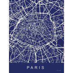 Paris Street Blue Map